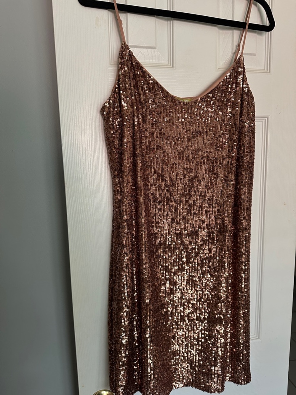 Gianni Bini Copper Sequin Mini Dress Sz Large